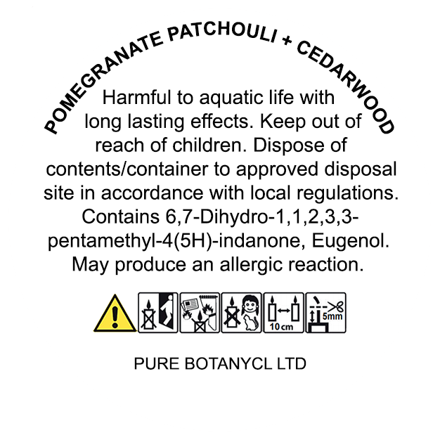 POMEGRANATE PATCHOULI + CEDARWOOD SOY WAX CANDLE