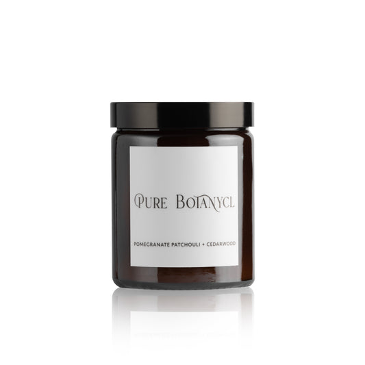 Our Pomegranate Patchouli and Cedarwood Candle will captivate your senses with juicy plum, fresh roses and pomegranate by effortlessly going hand in hand with the patchouli, cedarwood and violet leaf, embedded within the core of this candle.   As the combination of these distinctive fragrances compliment each other, together, they will release scents like no other, by further pronouncing the gentle aromas of vanilla, leather and amber as your candle continues to burn.